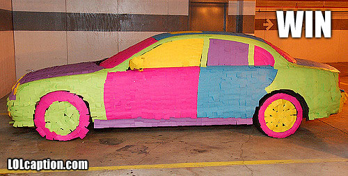 funny-win-pictures-car-covered-with-postit-notes