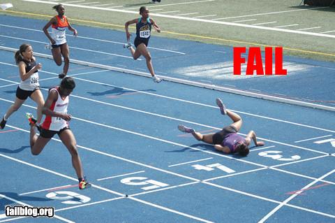 funny fail pics lolcaption runner faceplant track