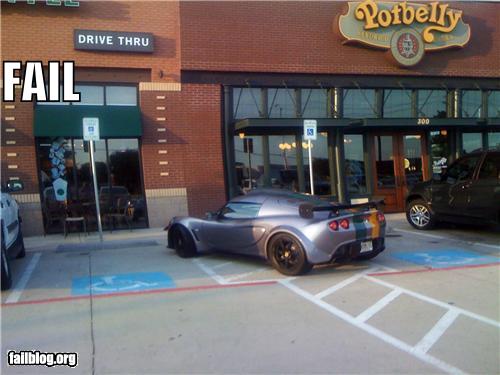 funny fail pics parking epic lotus elise disabled=