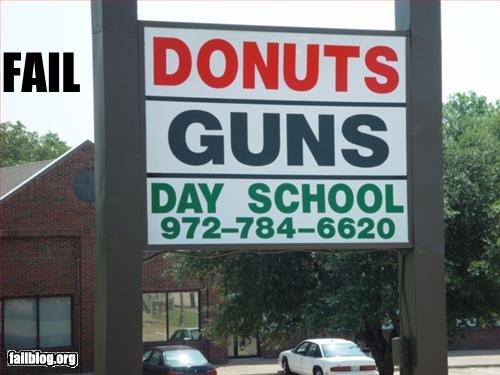 funny fail pics donuts guns day school