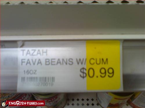 funny food fail fava beans with cum bad label translation