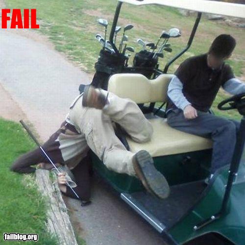 funny fail pics golf buggy crash epic fail