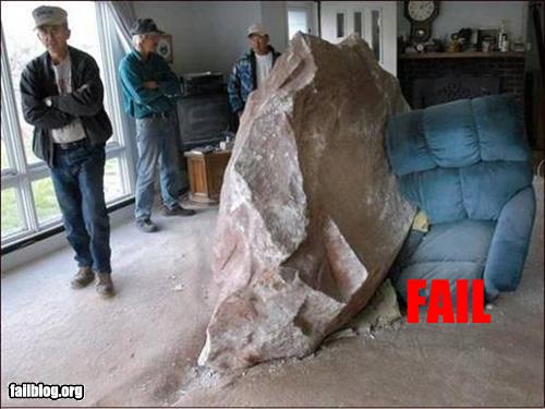 funny fail pics giant rock in living room