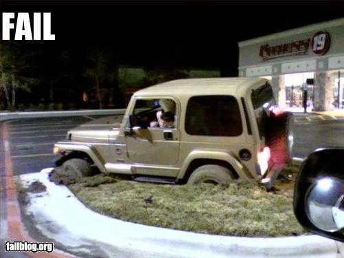 Funny picture Epic Fail Carpark Off roading